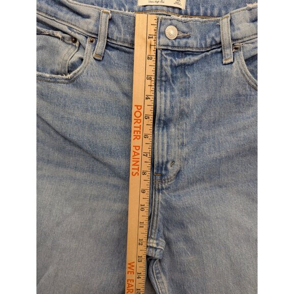 Abercrombie Fitch Jeans Womens SZ 10 High Rise '90s Straight Distressed Whiskers - Picture 8 of 16